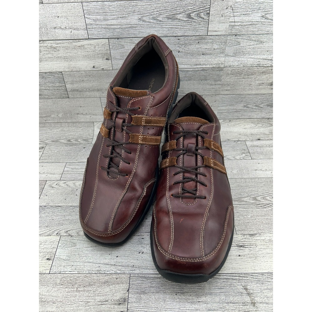 Rockport XCS Men's Leather Brown Lace Up Comfort Driving Moccasin Shoes 14M
